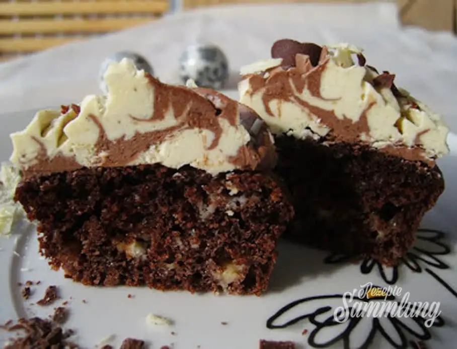 Schokoladen-Cupcakes mit Vanille-Buttercreme