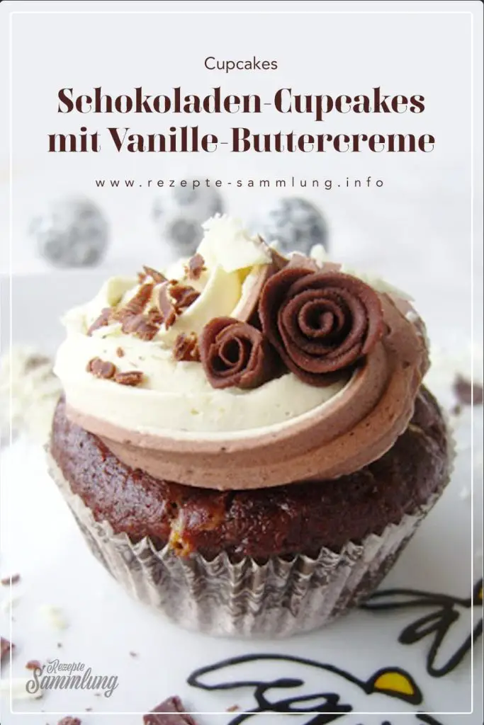 Schokoladen-Cupcakes mit Vanille-Buttercreme