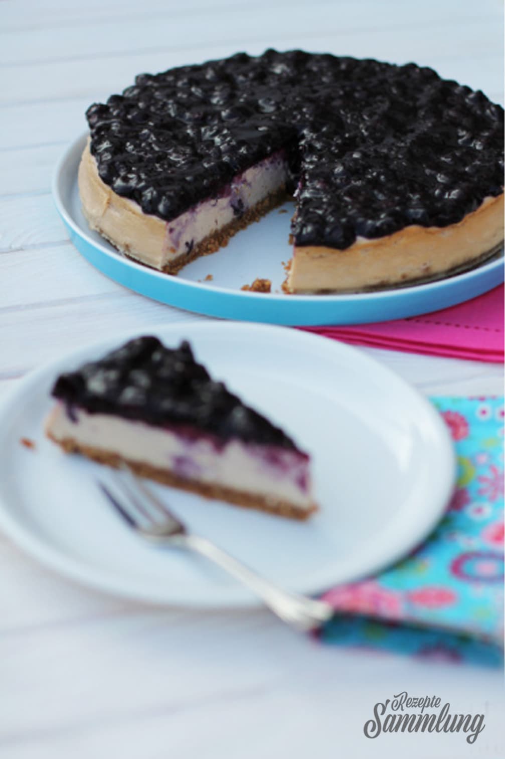 Blaubeer-NY-Cheesecake mit weißer Schokolade - Rezepte Sammlung