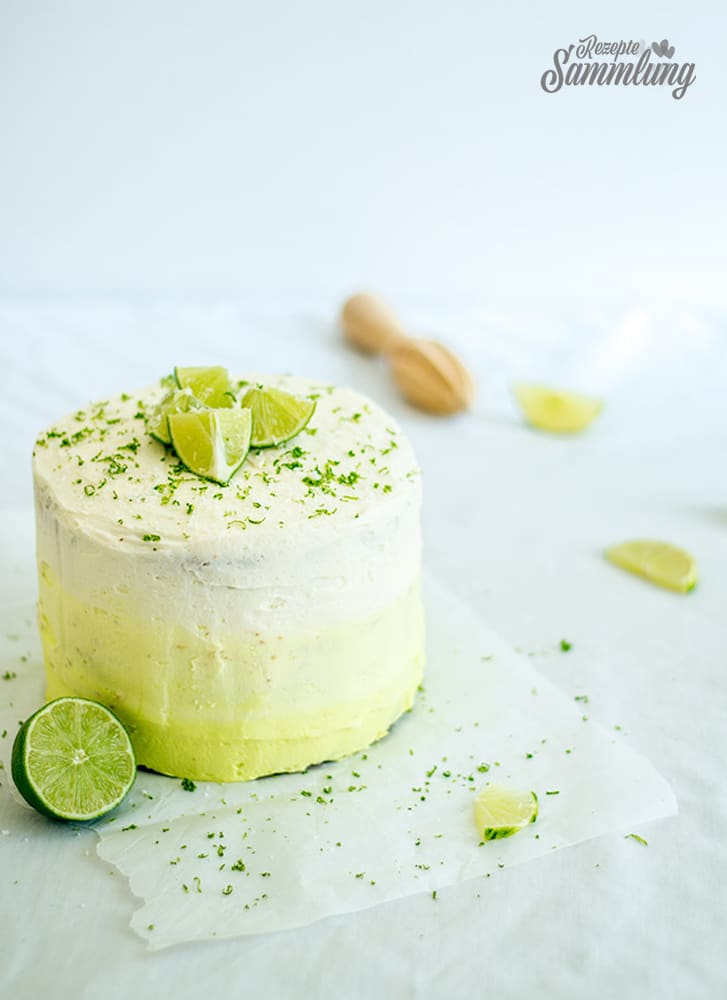 coconut lime curd tortchen mit ombre frosting