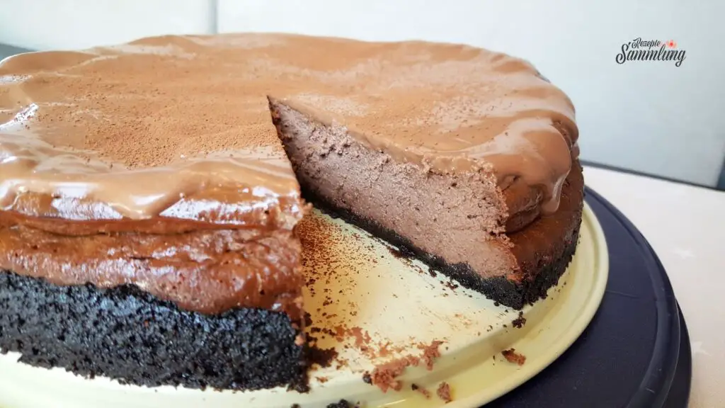 Im Schoko-Käsekuchen-Himmel: Chocolate Cheesecake mit Keksboden & zartem Topping