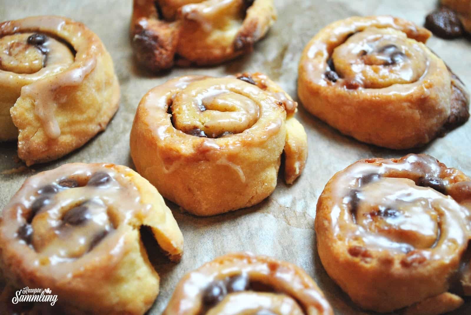 Schoko-Zimt-Schnecken mit Marzipan - Rezepte Sammlung