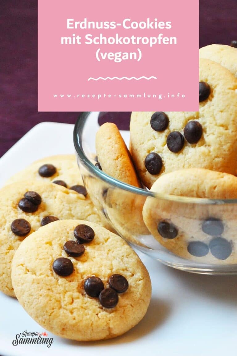 Erdnuss-Cookies mit Schokotropfen (vegan) - Rezepte Sammlung