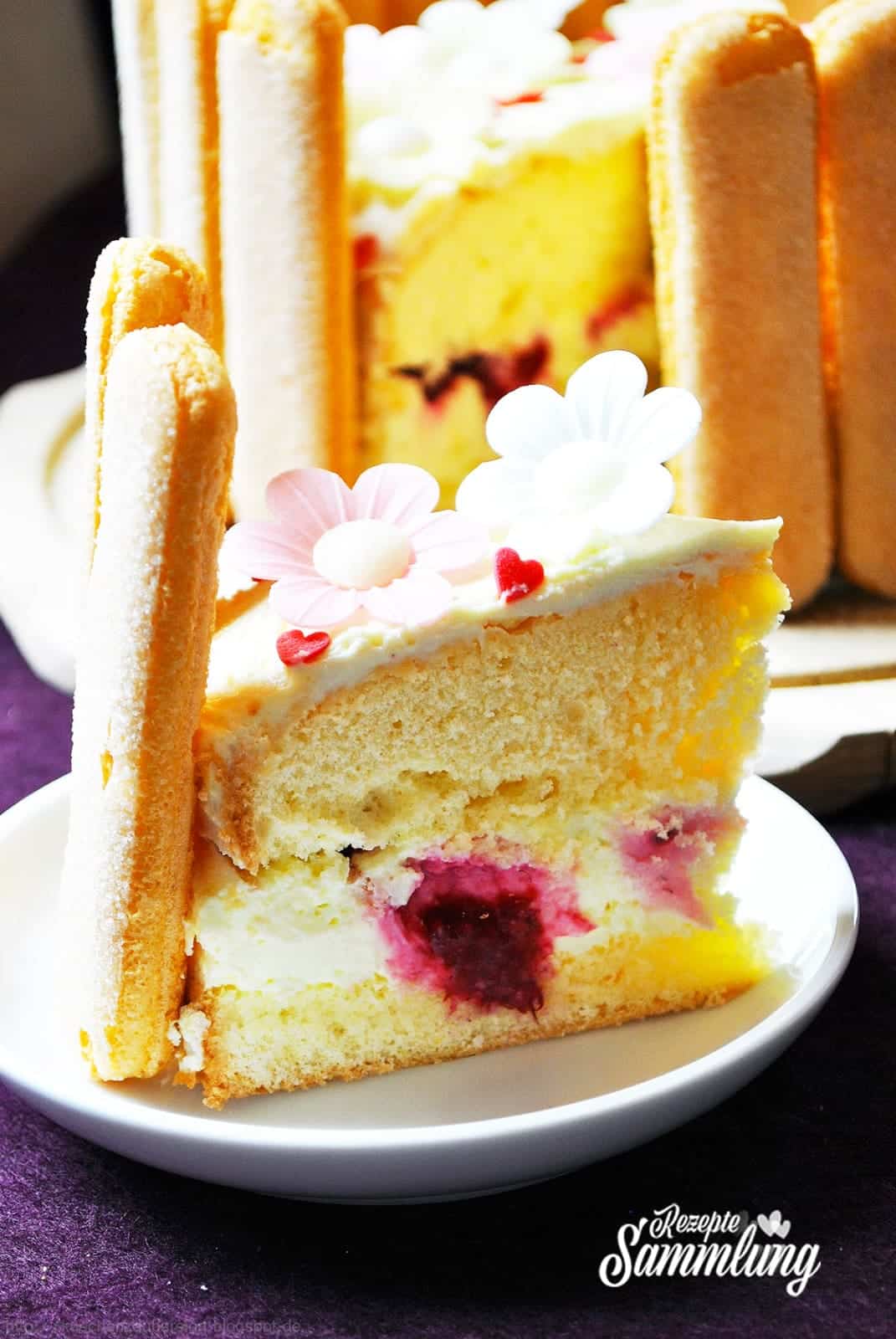 Frühlingstorte mit Zitronen-Quark-Creme &amp; Himbeeren - Rezepte Sammlung