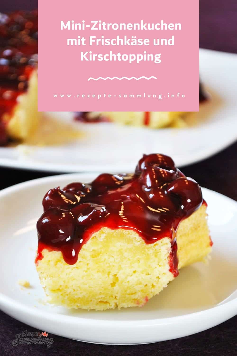 Mini-Zitronenkuchen mit Frischkäse und Kirschtopping - Rezepte Sammlung