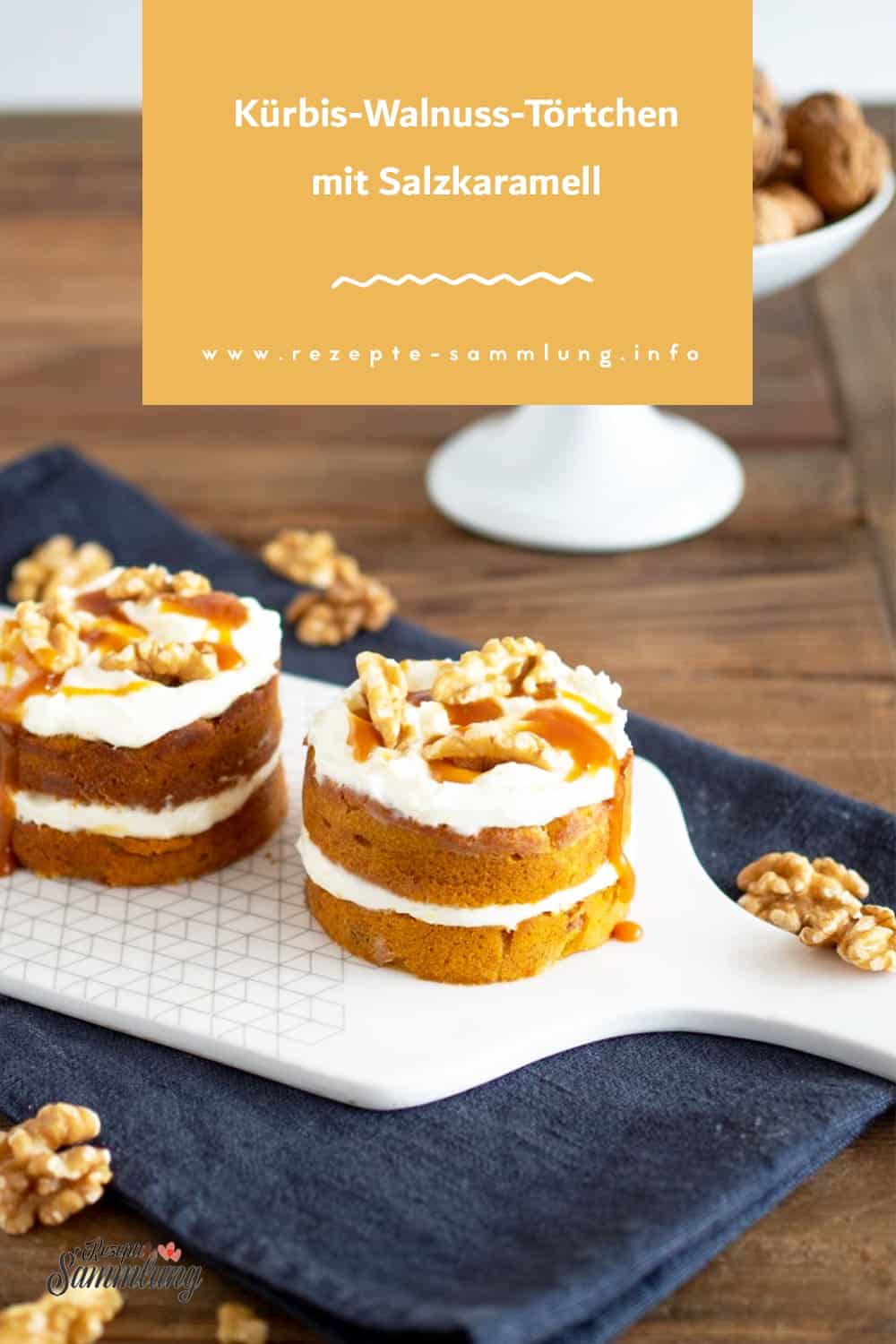 Kürbis-Walnuss-Törtchen mit Salzkaramell - Rezepte Sammlung